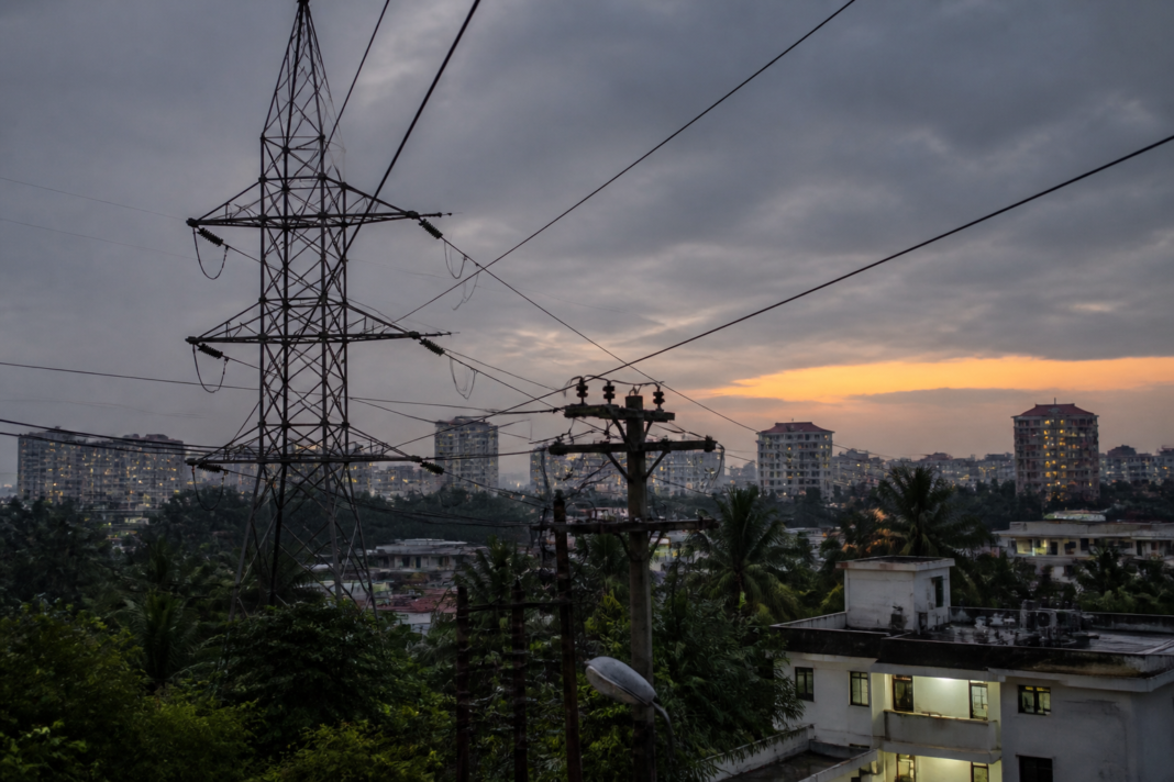 Electricity transmission infrastructure in Kerala during a period of high power demand and unusually warm weather