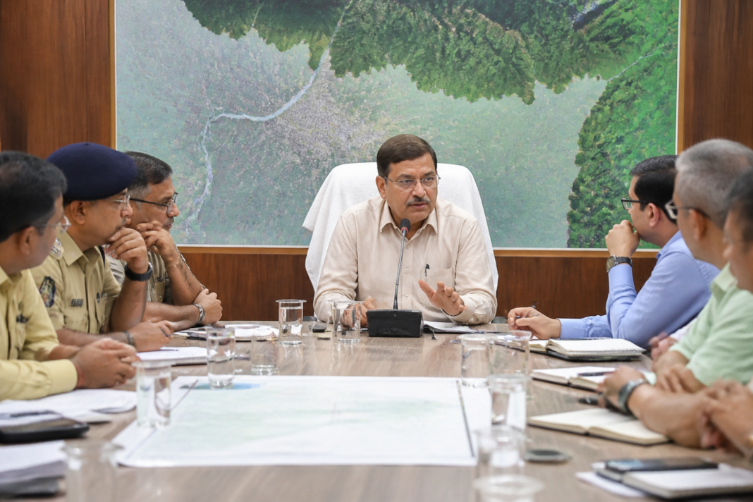 Officials attend a disaster preparedness review meeting focused on North Bengal flood preparedness