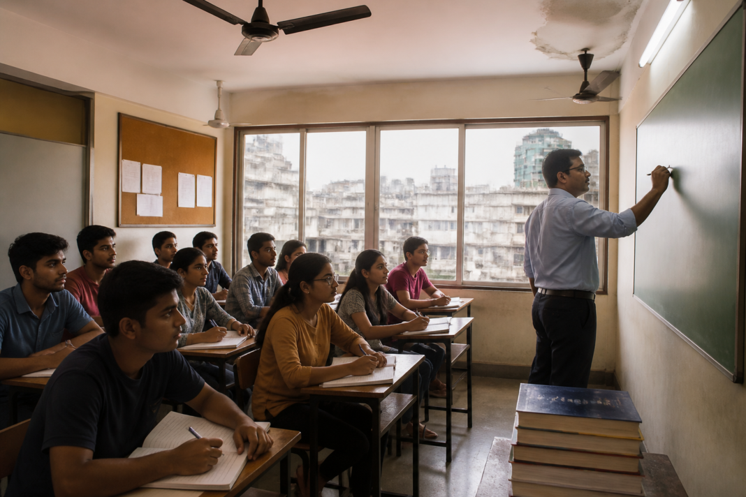 Maharashtra coaching classes regulation discussed at a private coaching centre in Pune
