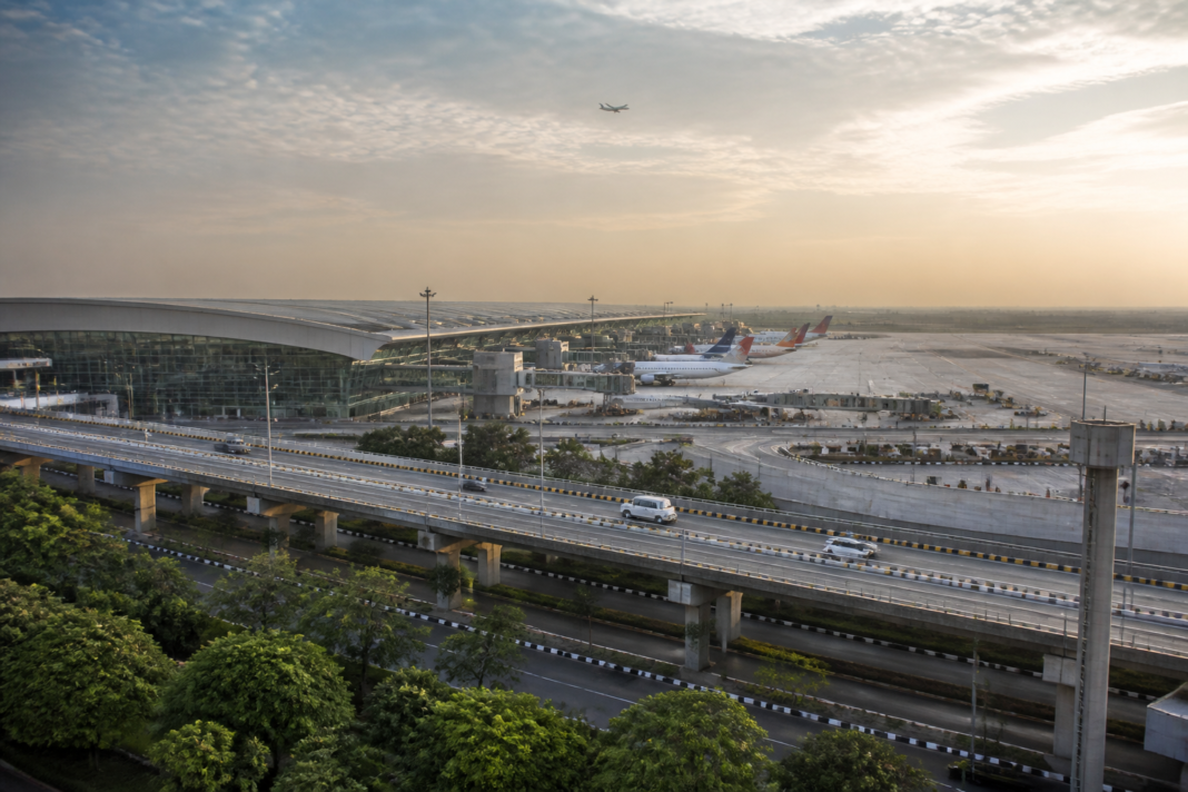 Delhi airport Terminal 3 and aircraft infrastructure representing the planned increase in international capacity