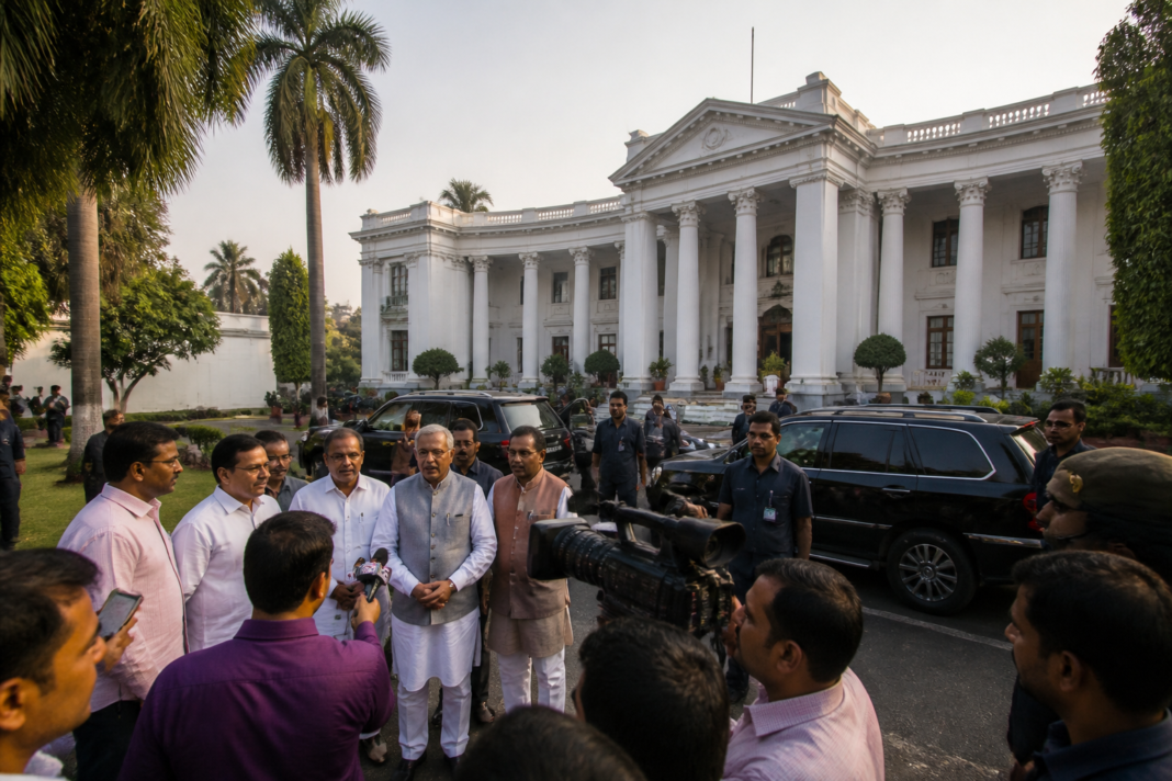 Telangana Governor meeting BRS leaders at Lok Bhavan in Hyderabad