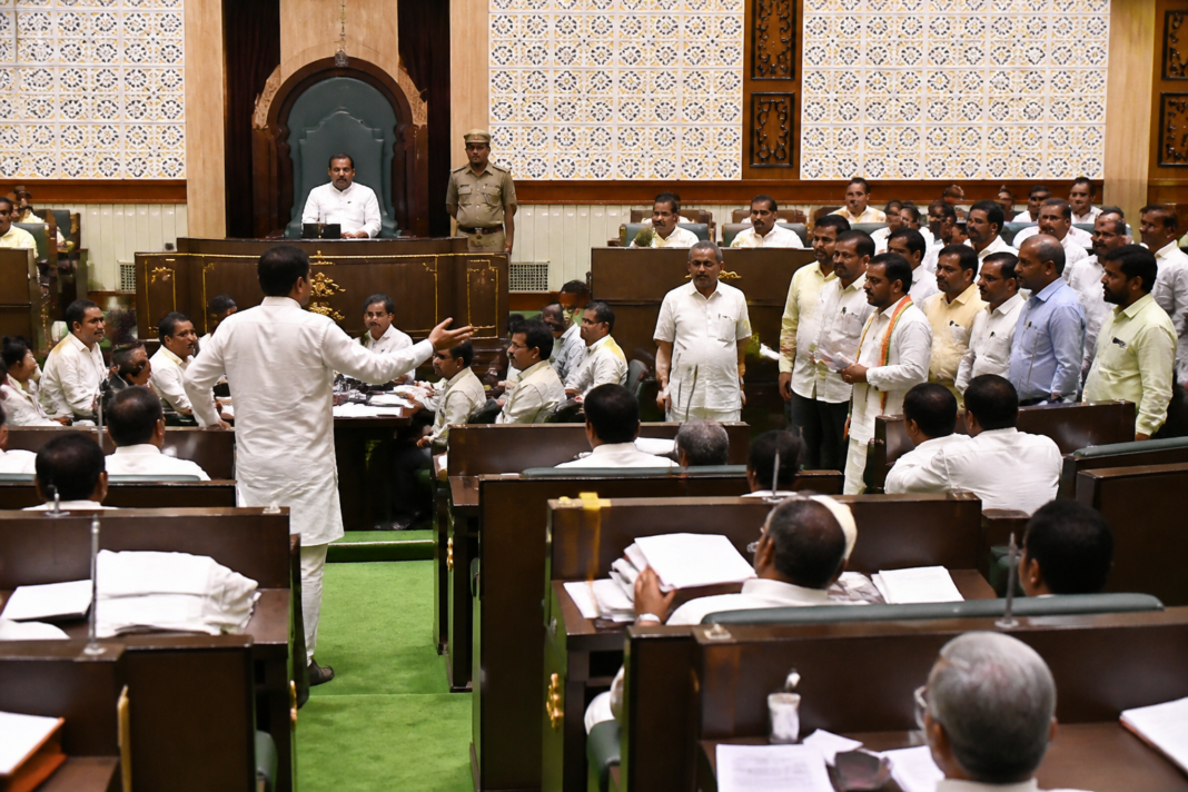 Telangana Assembly proceedings during the suspension of 22 BRS MLAs after protests