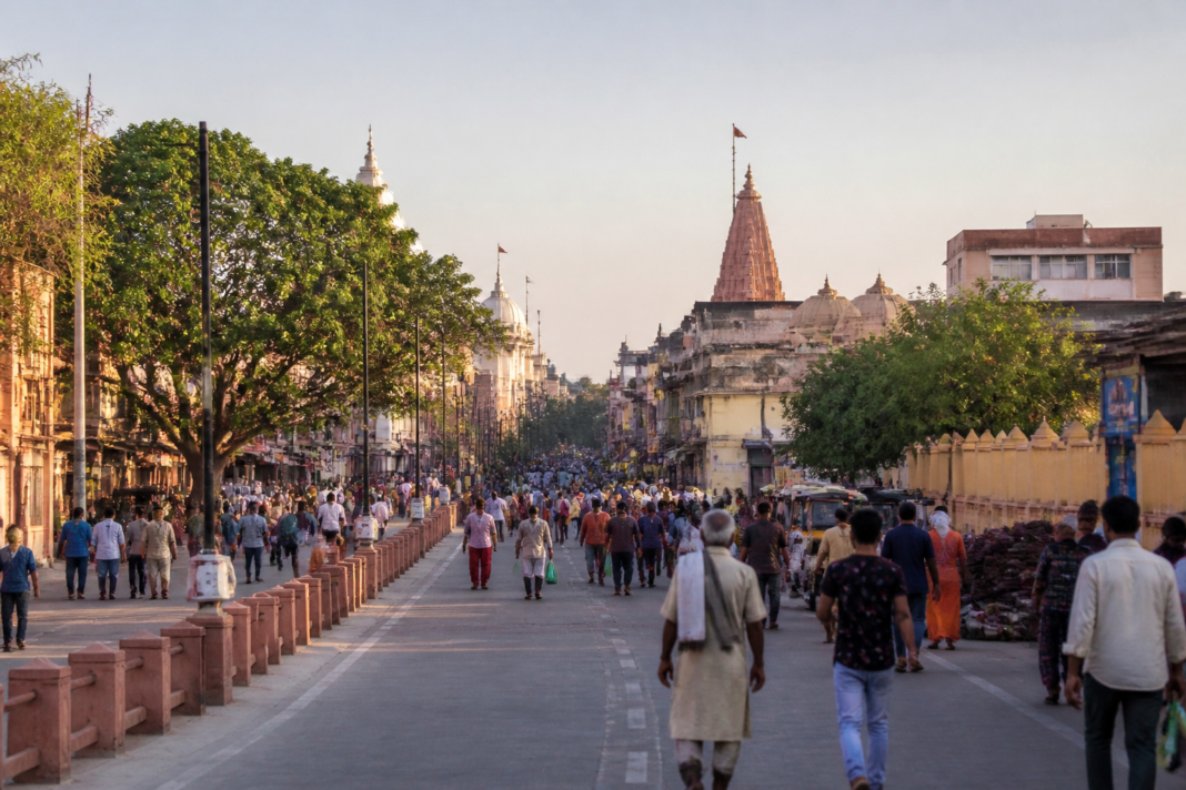 Road and pilgrimage infrastructure in Vrindavan reflecting the Mathura Vrindavan development programme