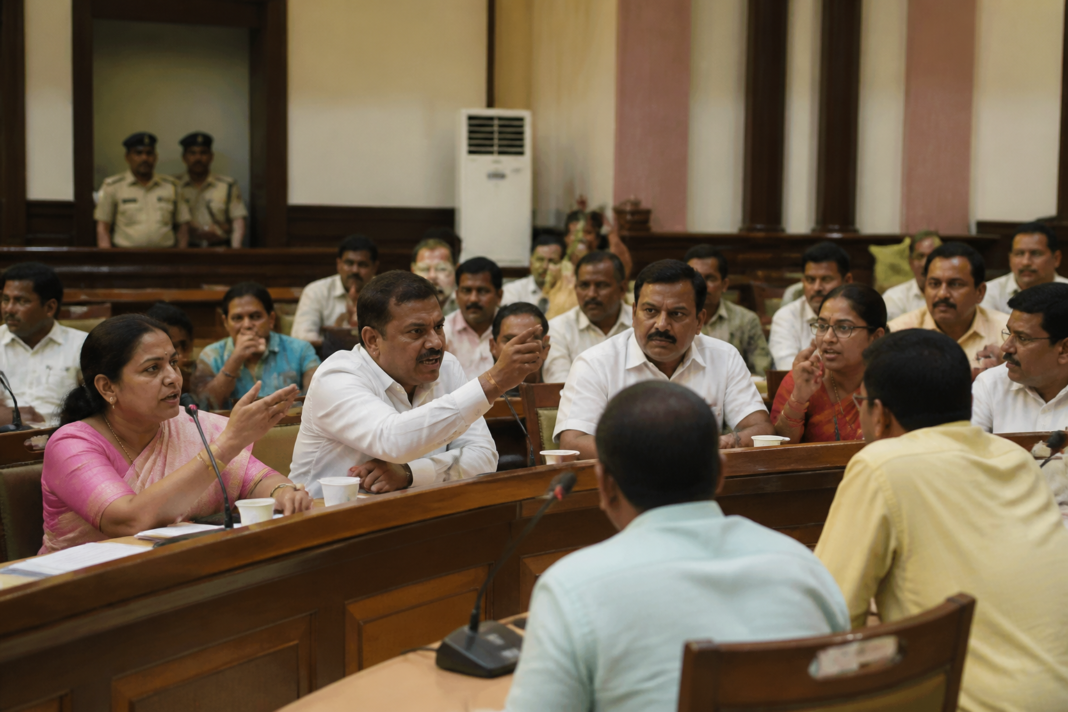 KDMC general body meeting disrupted during a political protest in Kalyan