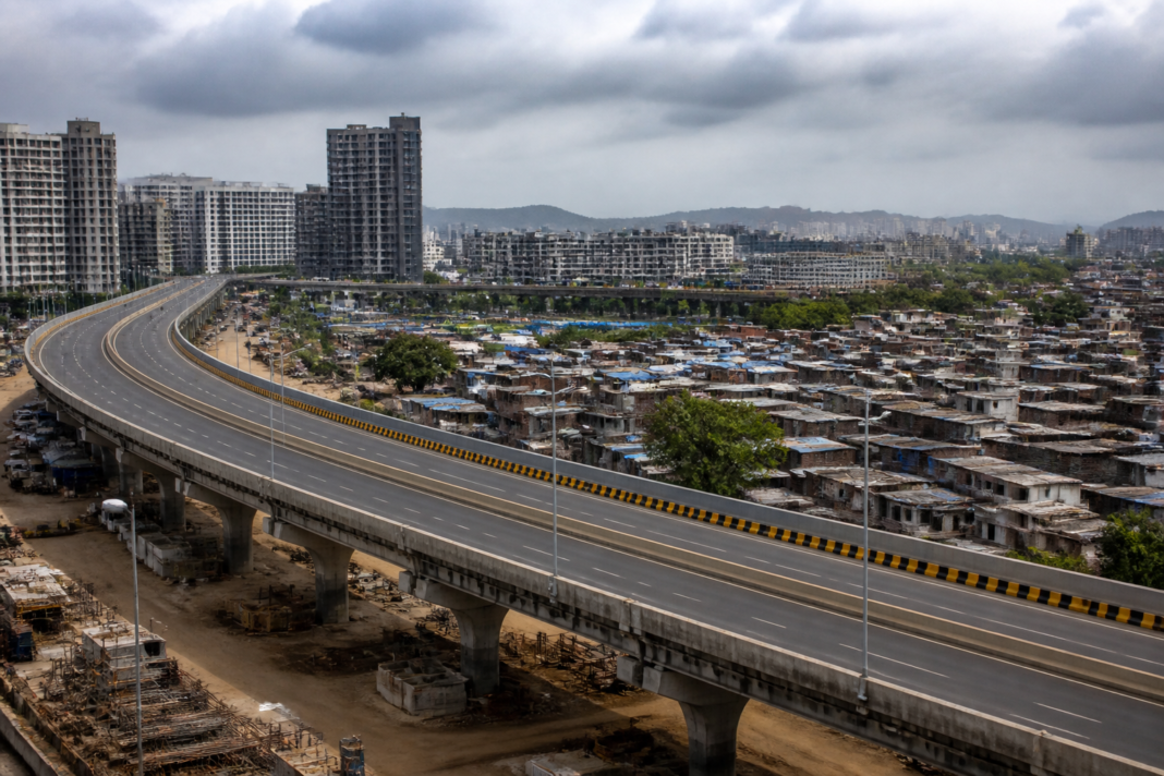 MMRDA-managed urban infrastructure corridor in Mumbai representing rehabilitation administration for project-affected people