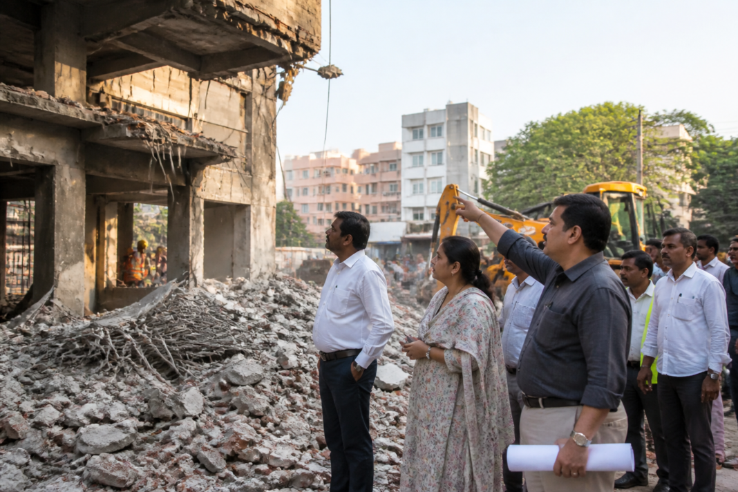 Municipal enforcement activity involving the demolition of unauthorised constructions in Hyderabad
