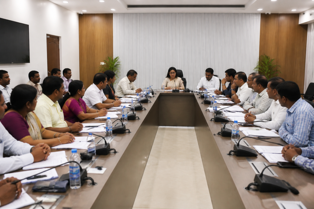 Telangana employees and teachers’ union representatives meeting at the Secretariat in Hyderabad