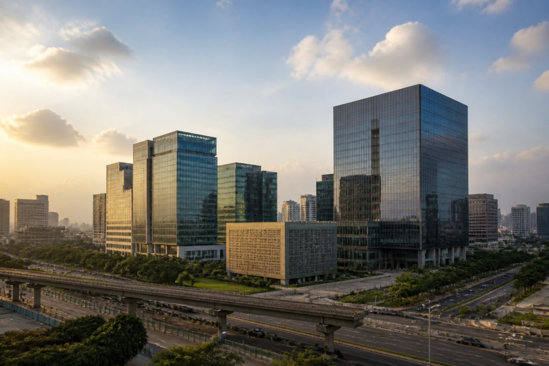 Bandra Kurla Complex in Mumbai, representing Maharashtra’s proposed land tokenisation and fintech strategy