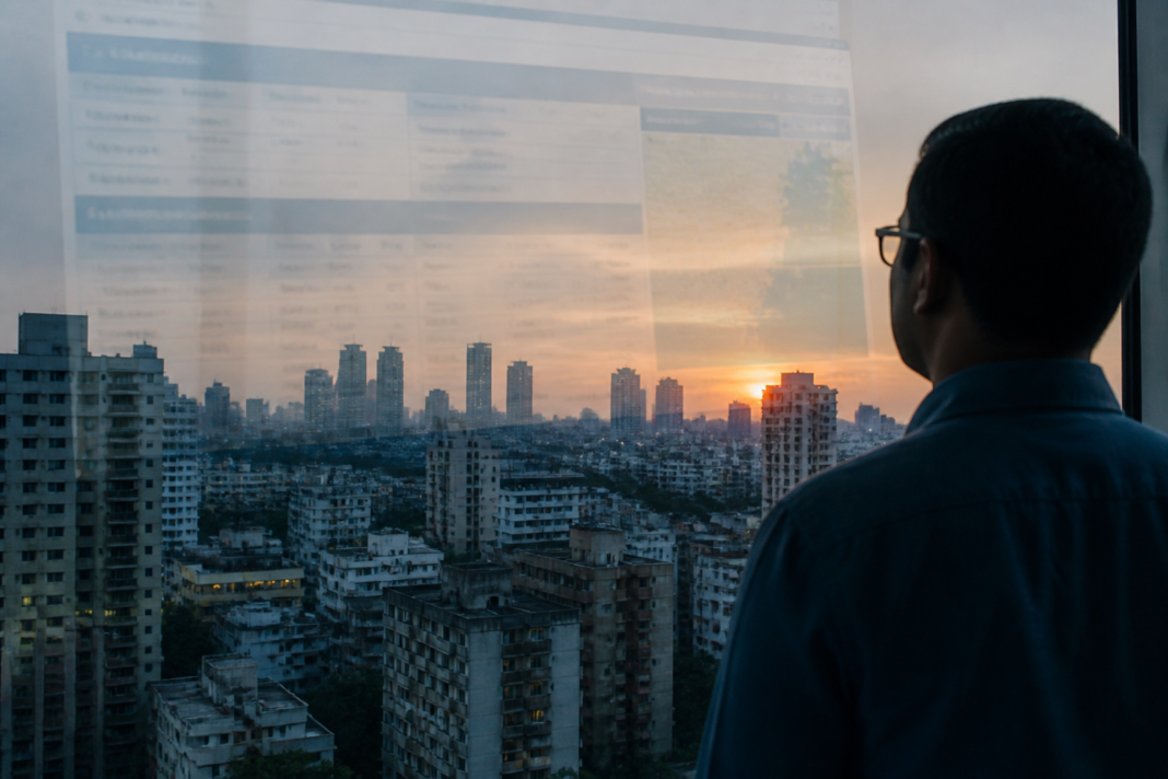 Maharashtra land tokenisation concept showing digital land records and Mumbai’s urban property landscape