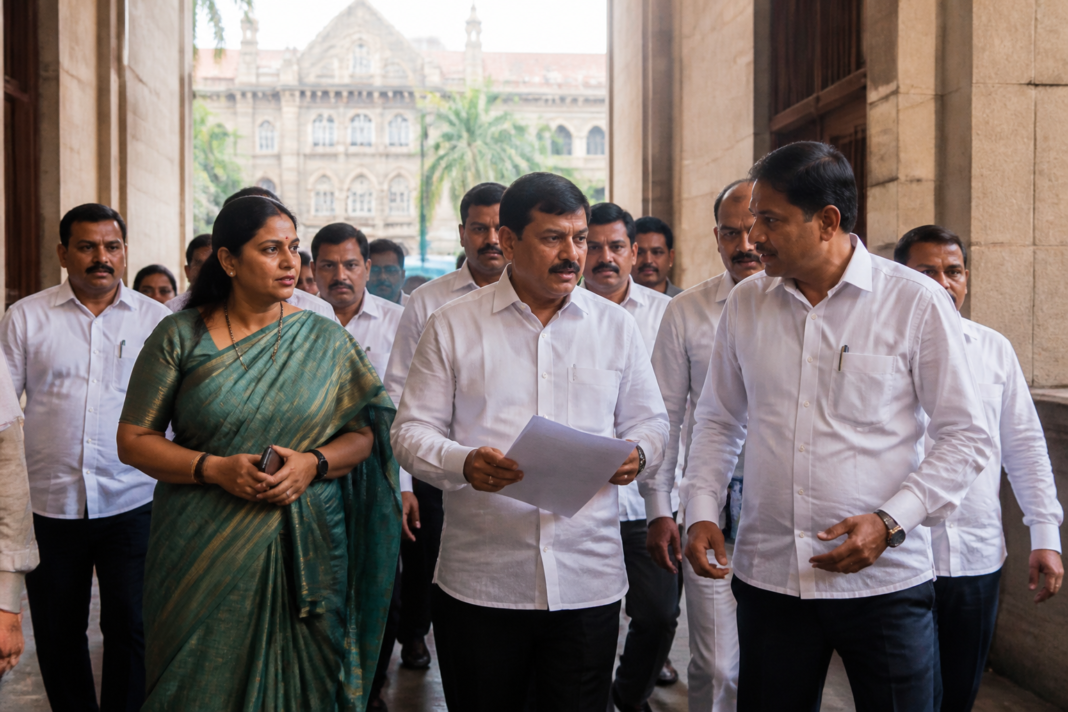 Maharashtra municipal presidents gathered at the state secretariat in Mumbai to seek restoration of local government powers