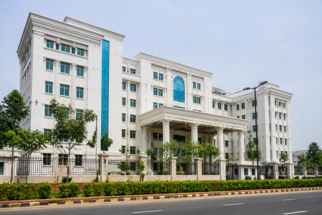 Telangana police headquarters in Hyderabad representing the NHRC occult rituals case involving allegations against Harish Rao