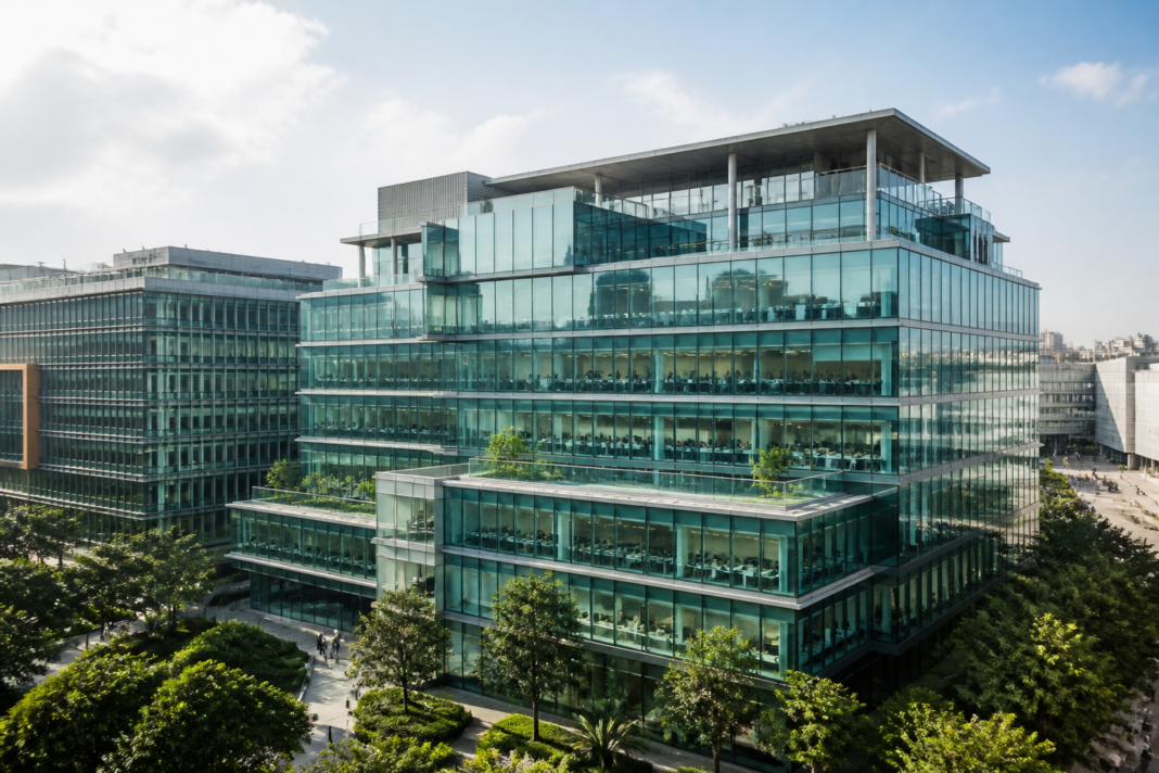 SES Chennai GCC office at DLF Cyber City Tech Campus supporting satellite communications and technology operations