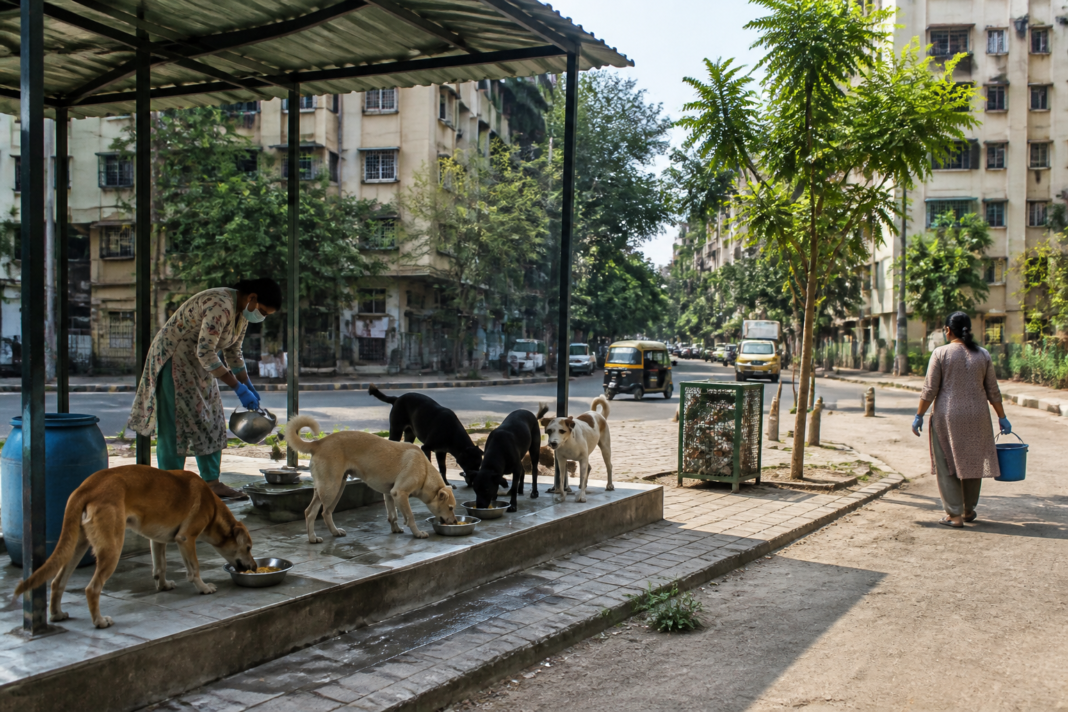 Municipal stray dog feeding centre in Mira-Bhayandar illustrating the city’s stray dog management system