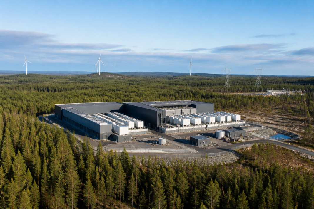 Google AI infrastructure investment shown through a large Finnish data centre campus near energy and grid infrastructure