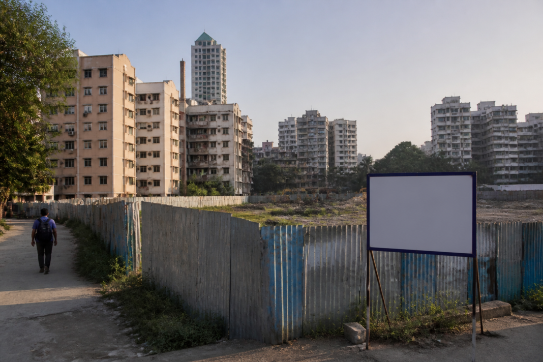 Jogeshwari land reservation site and surrounding residential buildings in Mumbai