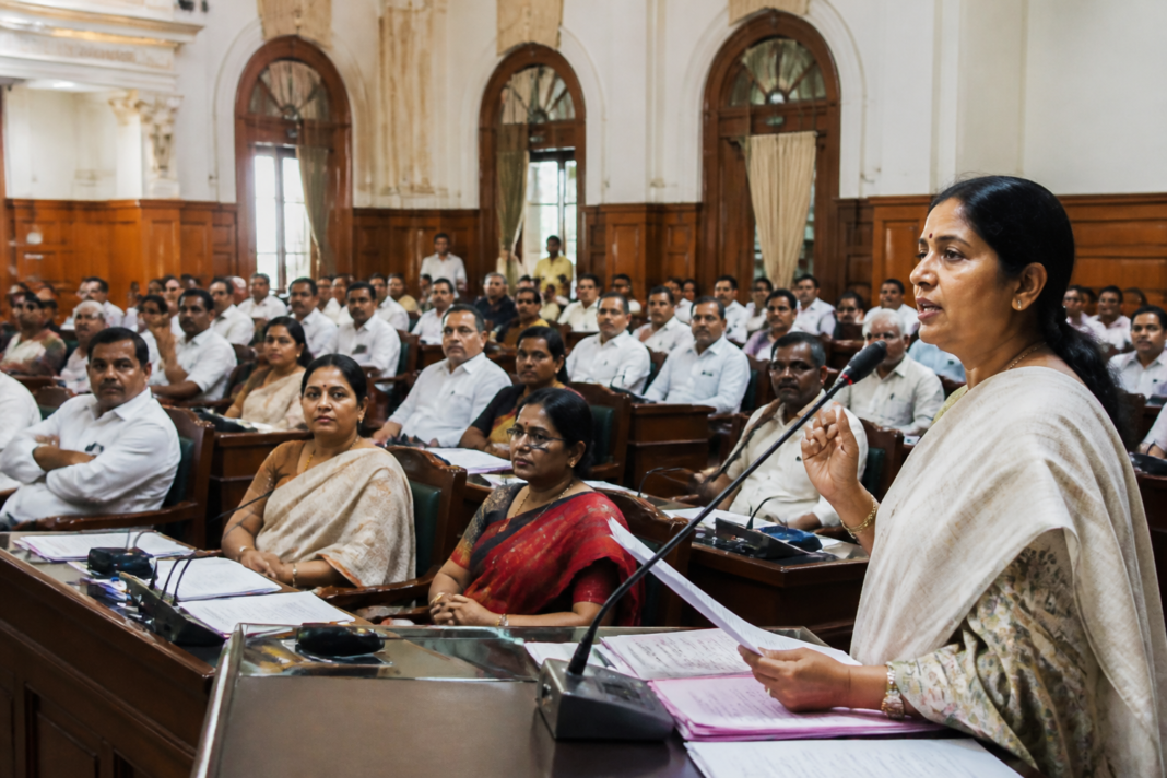 Pune PMC councillors attending a municipal meeting at the Pune Municipal Corporation headquarters