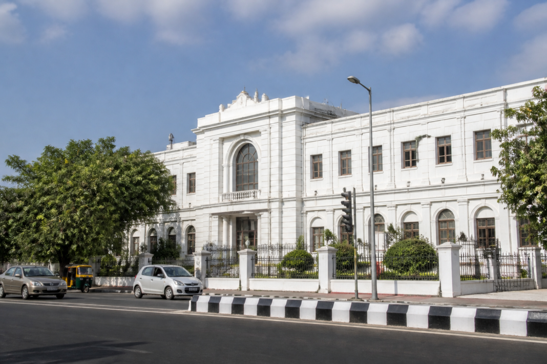 Tamil Nadu government office and urban road infrastructure representing anti-corruption reforms and public procurement transparency