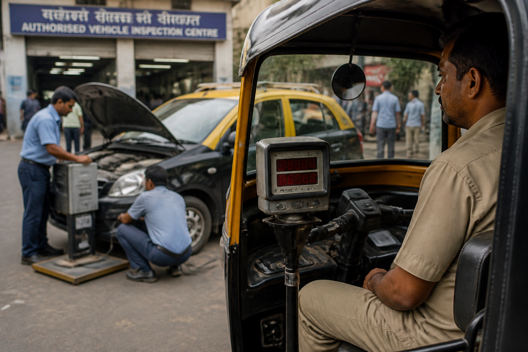 Mumbai auto-rickshaw and taxi digital meters awaiting recalibration after the Mumbai auto taxi fare hike