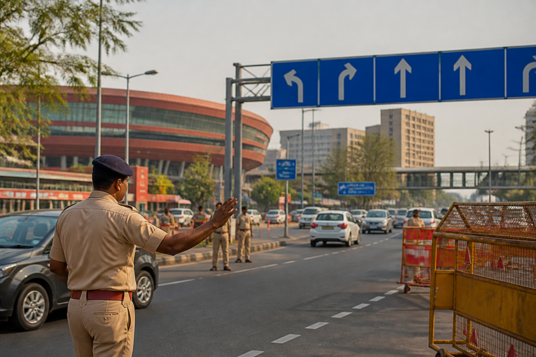 Traffic moving near central Delhi roads during BRICS Summit traffic restrictions