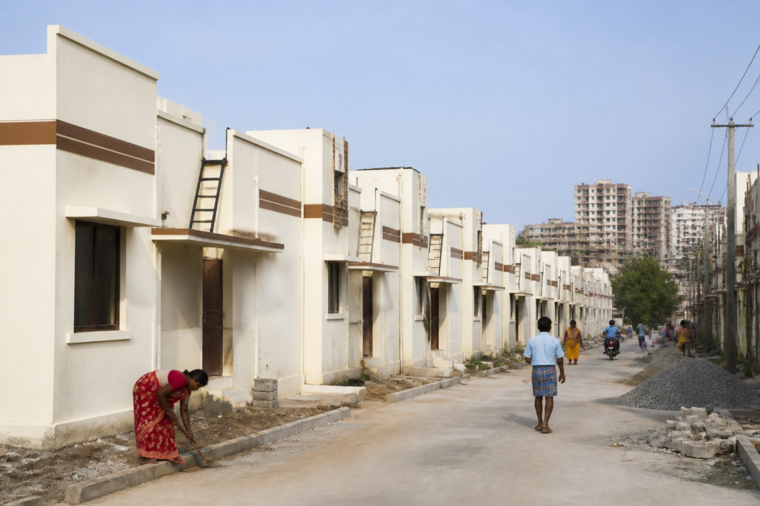 Residential housing under the Indiramma housing scheme in Telangana, representing homes planned for hut dwellers
