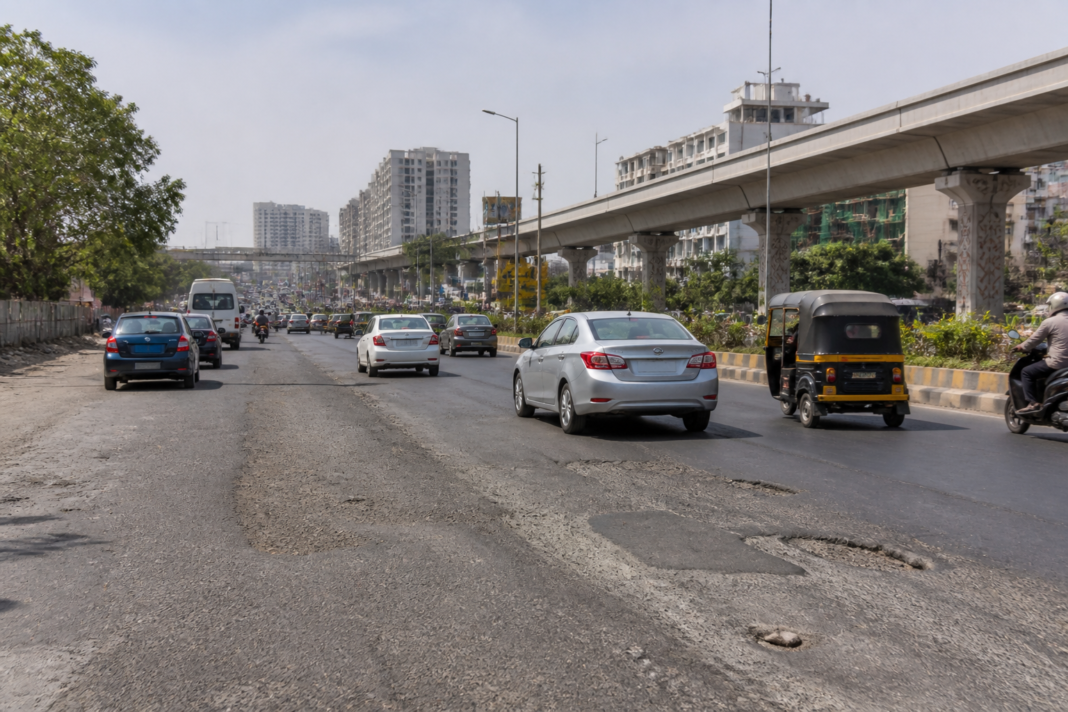 Pune road repairs and traffic on the Katraj-Kondhwa road in Pune