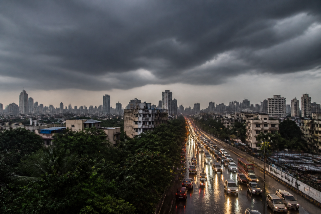 Mumbai weather alert as dark monsoon clouds gather over the city skyline