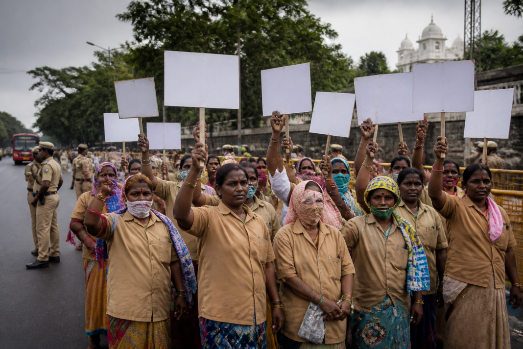 GHMC garbage workers protesting proposed changes to Hyderabad waste collection