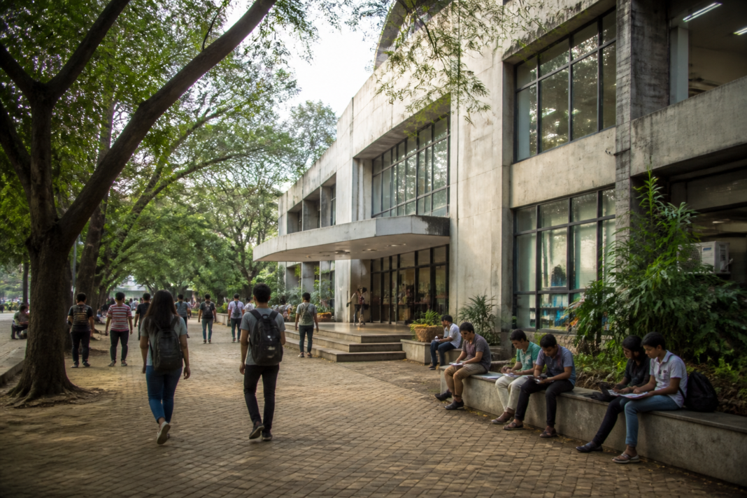 Mumbai University library at the Kalina campus, where students raised concerns about basic facilities