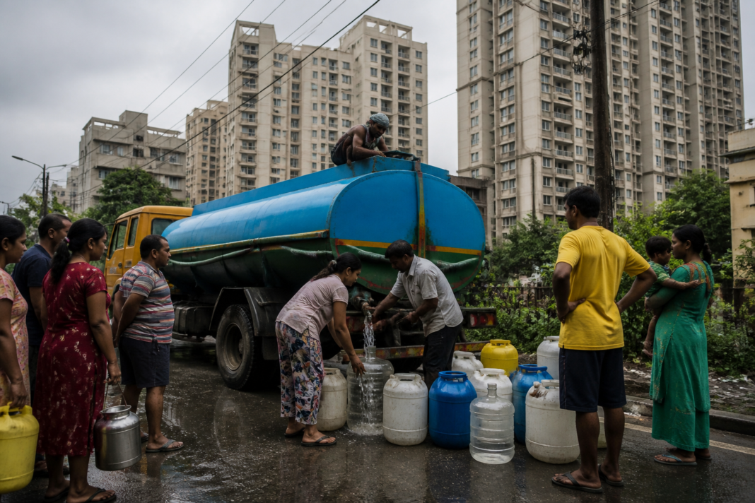 Ghodbunder water shortage leaves Thane residents dependent on tanker supplies.