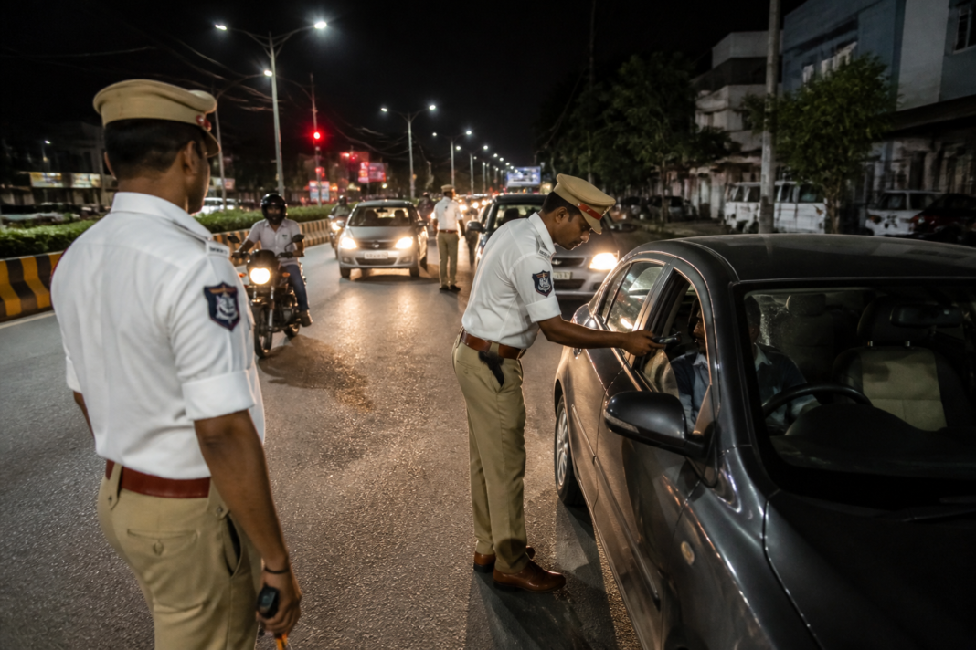 Nizamabad drunk-driving cases during a roadside police vehicle check in Telangana
