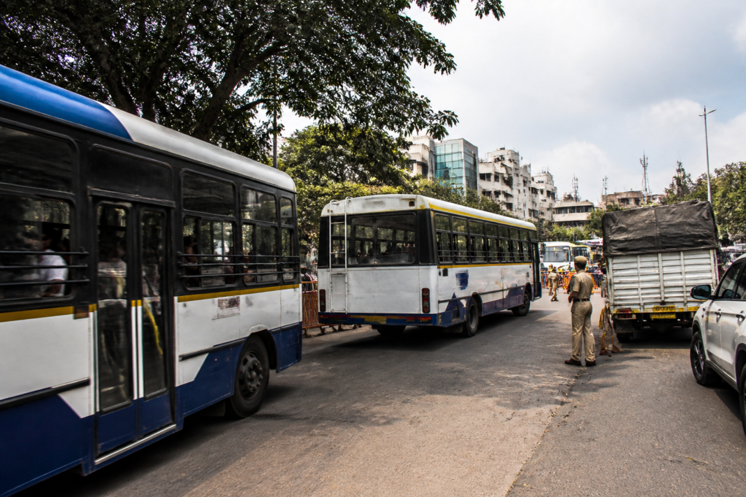 Hyderabad traffic diversions near the Telangana Assembly during a protest