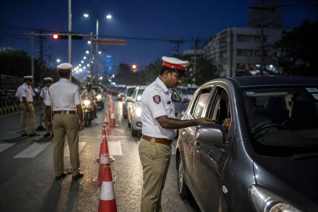 Nizamabad drunk driving cases linked to police vehicle checks on a Telangana road