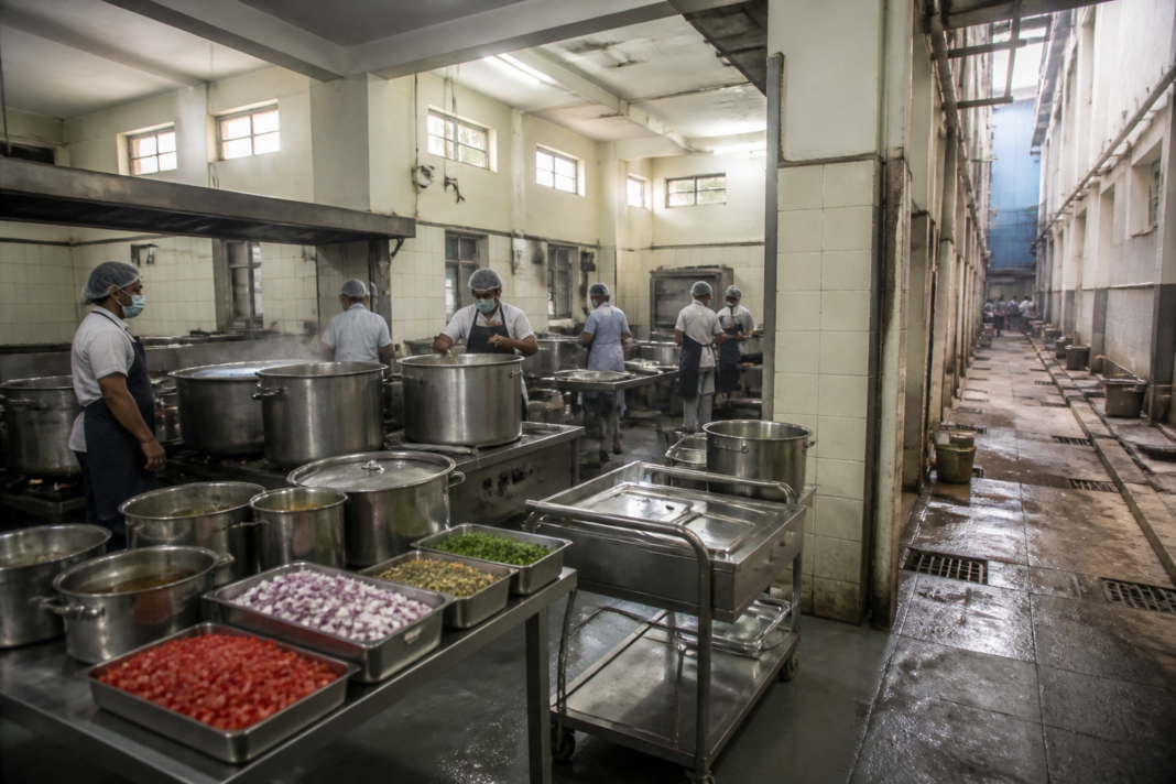 Kolkata hospital kitchen with cooking equipment and food-safety concerns