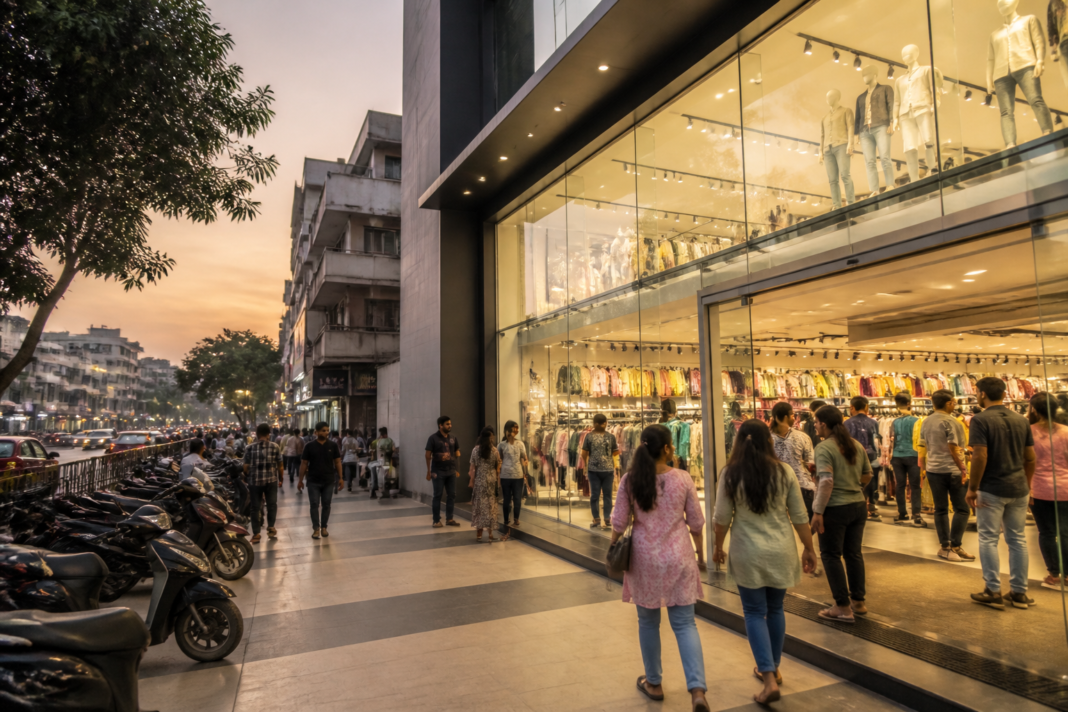 Zudio 1,000 stores milestone represented by a busy value-fashion retail outlet in an Indian city