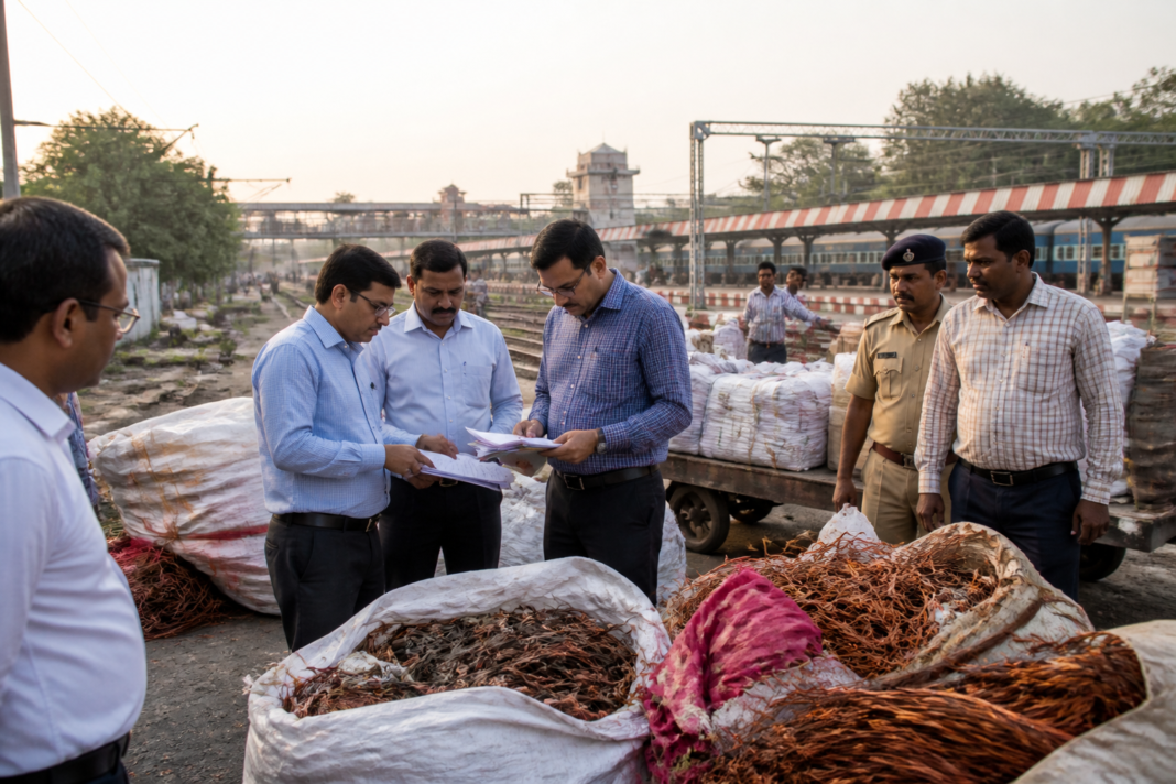 Delhi GST seizure of copper scrap and other goods at Nizamuddin railway station