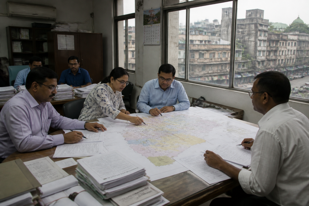KMC ward delimitation map and Kolkata civic administration office