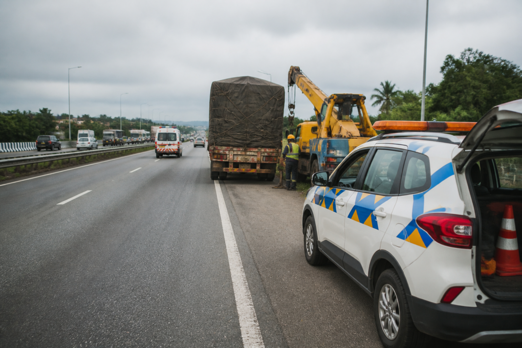 NHAI patrol vehicle monitoring the Hyderabad–Vijayawada highway near Telangana
