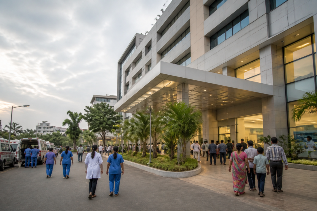 Rajamahendravaram critical care block at a government teaching hospital in Andhra Pradesh