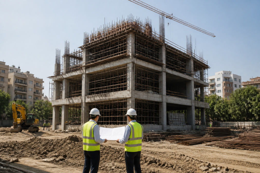 Delhi forensic lab project site concept showing a modern forensic science facility in Shekh Sarai.