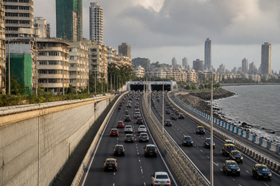 Mumbai Coastal Road carrying traffic through the city’s coastal infrastructure corridor