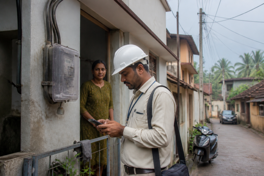 MESCOM electricity meter at a home under the Gruha Jyothi scheme review