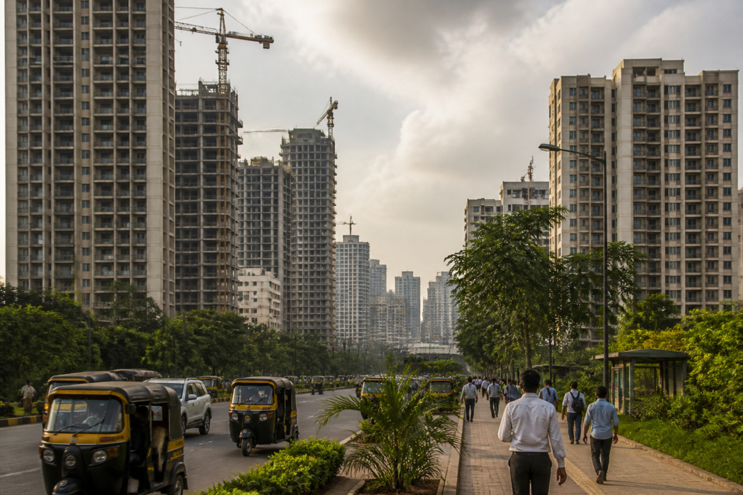 Navi Mumbai skyline and high-rise development linked to the FSI debate