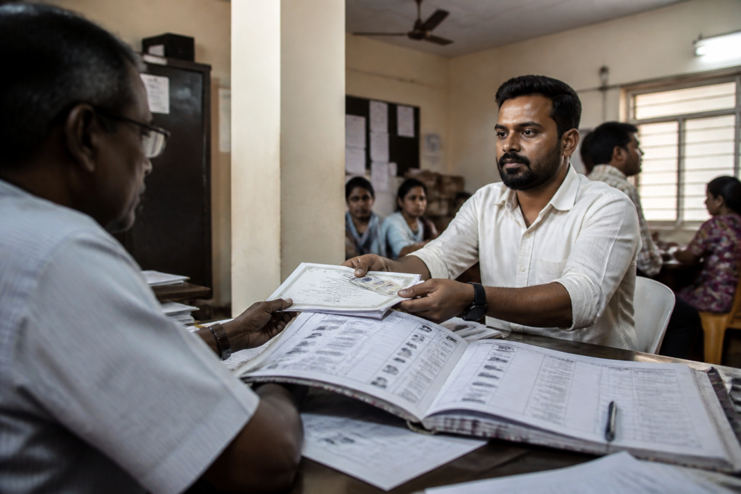 Bengaluru SIR verification documents and electoral roll records on a hearing desk