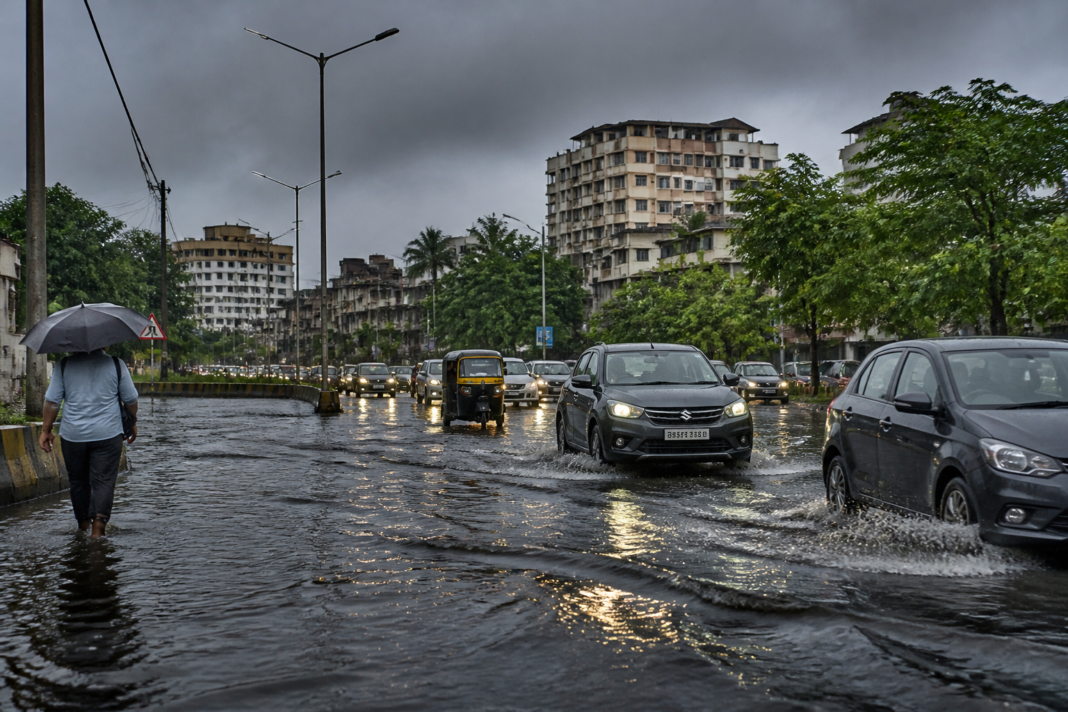 Badlapur rainfall during a heavy monsoon shower over the city