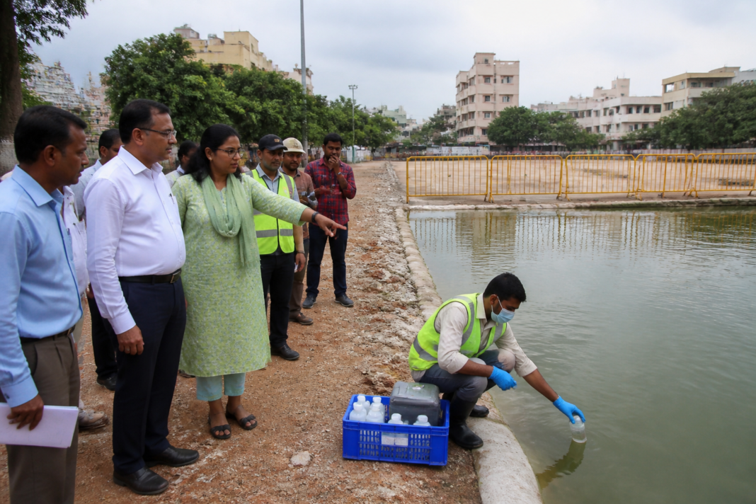 Ganesh idol immersion planning in Chennai near a designated waterbody