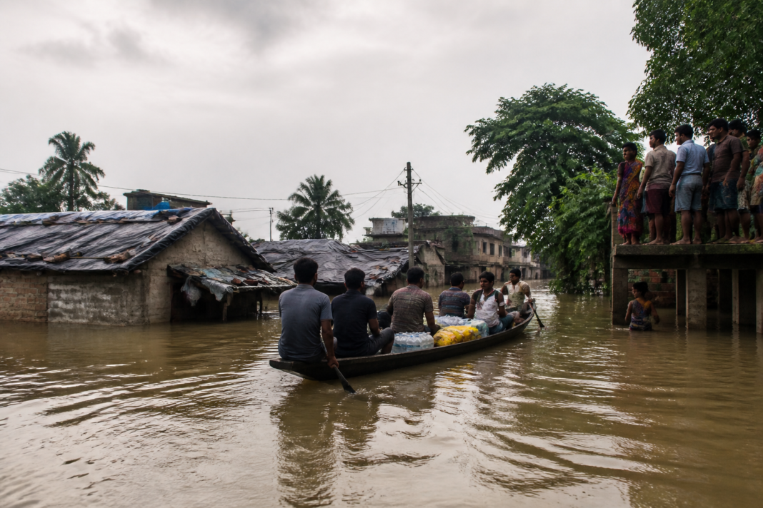 Malda floods inundate villages as residents use boats for emergency transport