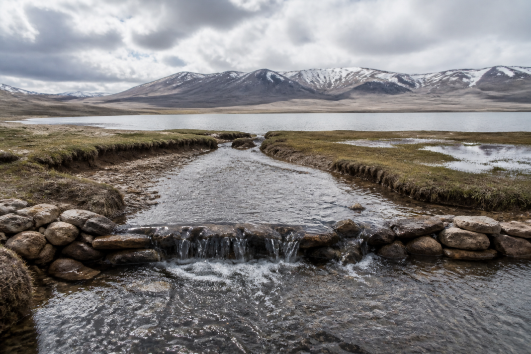 Tso Kar Lake revival project using glacier meltwater channels in Ladakh