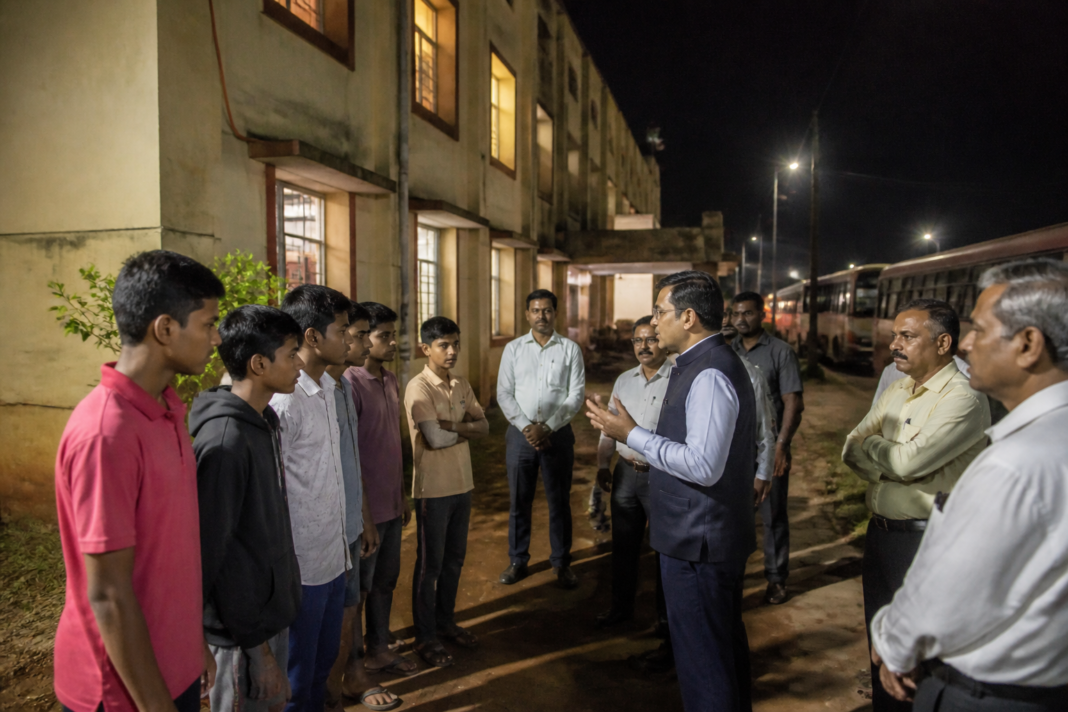 Kanakapura hostel complaints raised by students during a night inspection of a government hostel.