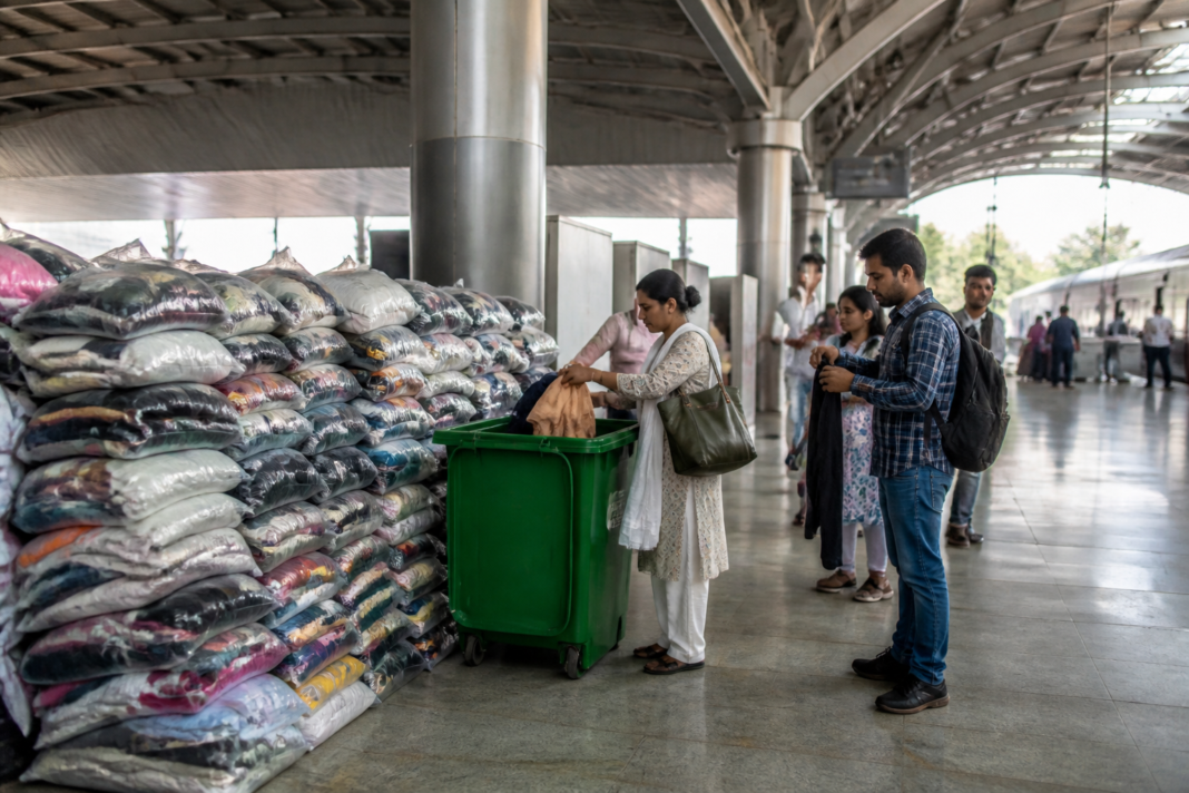 Delhi Metro Arpan Centres collecting old clothes for recycling and upcycling