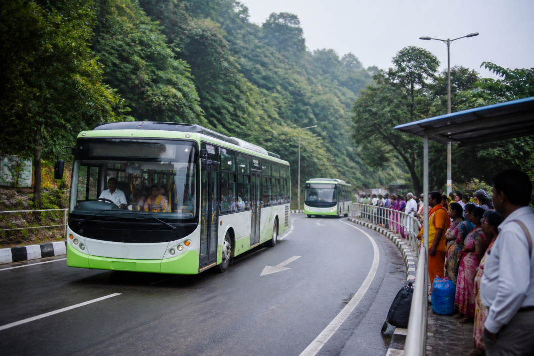Tirumala electric buses serving devotees on the hill town’s public transport route